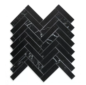Herringbone Marquina - marble tile